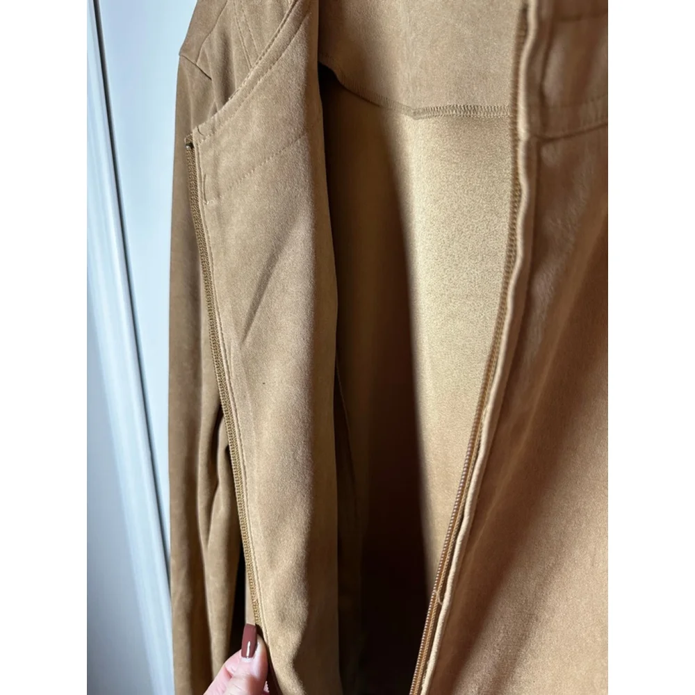 JM Collection Brown Faux Suede Blazer Jacket Plus Size 18 - Picture 6 of 6